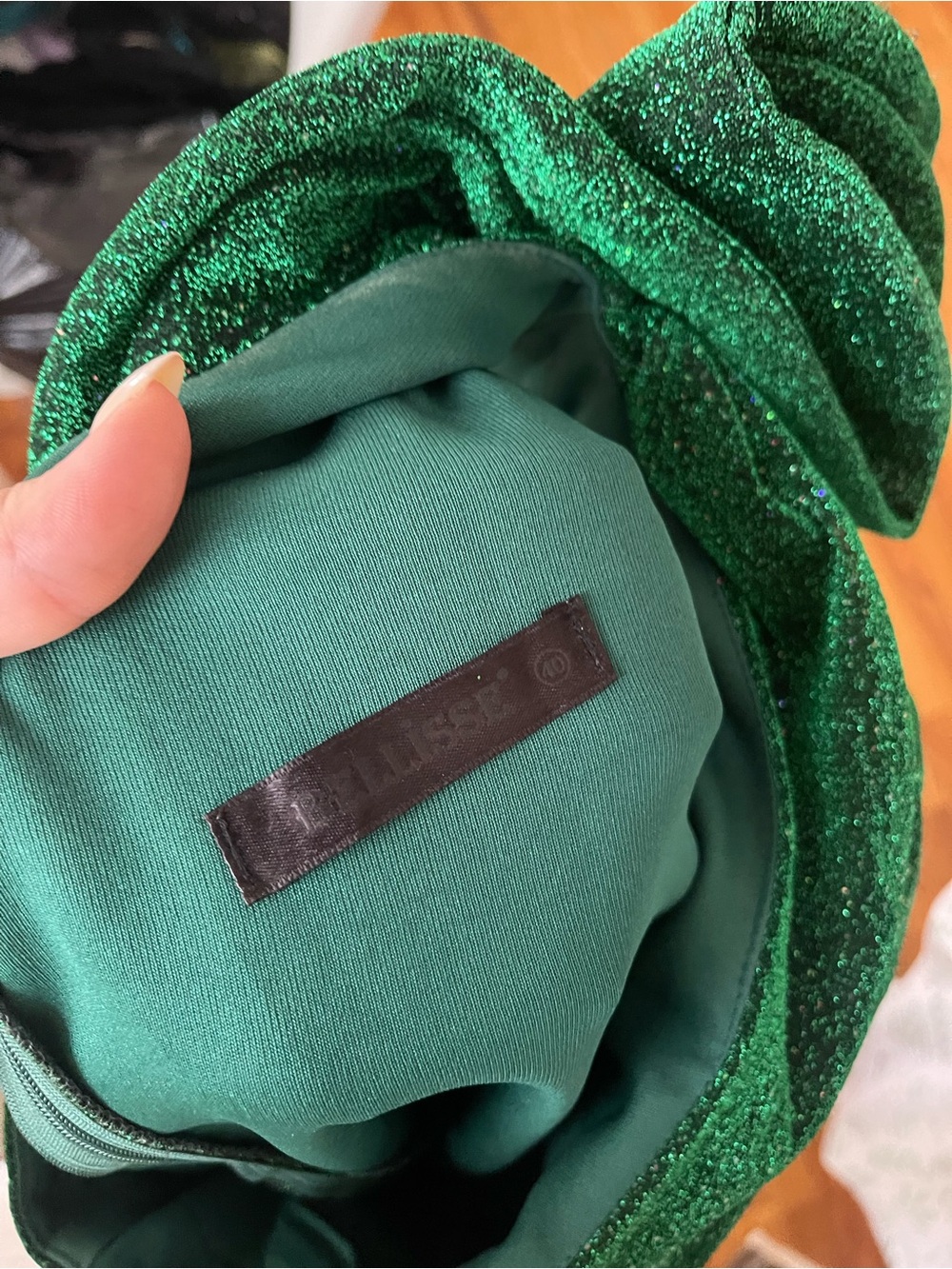 Rhude Emerald One-Shoulder Ruffle Gown - Picture 3 of 3
